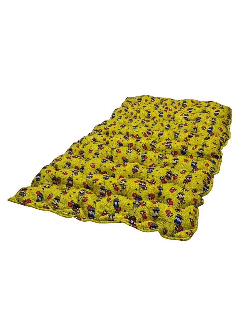 سمارت هوم مطرحة أرضية رمضانية مفرد 190×90×6 سم بحشوة قطن طبيعي وقماش بوليستر ناعم – فرش أرضي مبطن قابل للطي مع حقيبة تخزين – مناسب لجلسات رمضان والنوم الأرضي والضيوف والرحلات – هدية رمضانية مريحة - Image 4